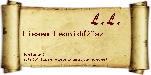 Lissem Leonidász névjegykártya